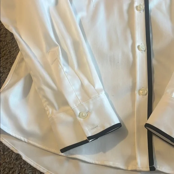 Banana Republic White Button Down Shirt with Black Accents - Picture 3 of 4